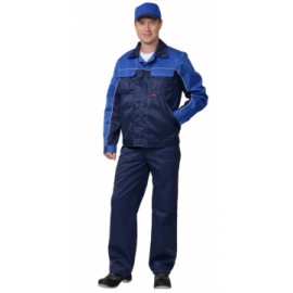 Костюм "АВТОМАСТЕР"  :  куртка,  п/комб. синий с васильковым тк.CROWN-230